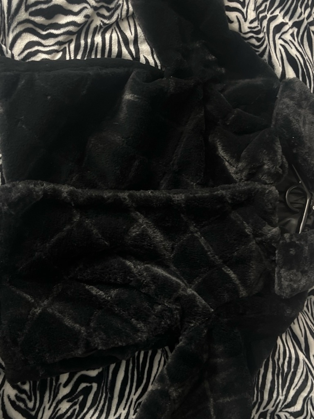 Plush Black Faux Fur Jacket